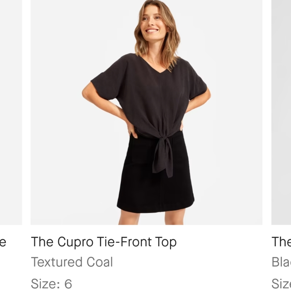 Everlane cupro tie-front top
